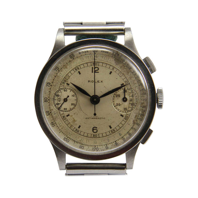 Rolex Stainless Steel Chronograph Wristwatch Ref 2508 circa 1937