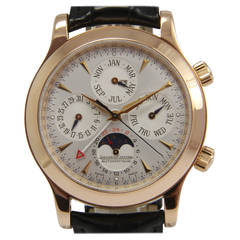 Jaeger Le Coultre Rose Gold Master Memovox Wristwatch Ref 146.2.95