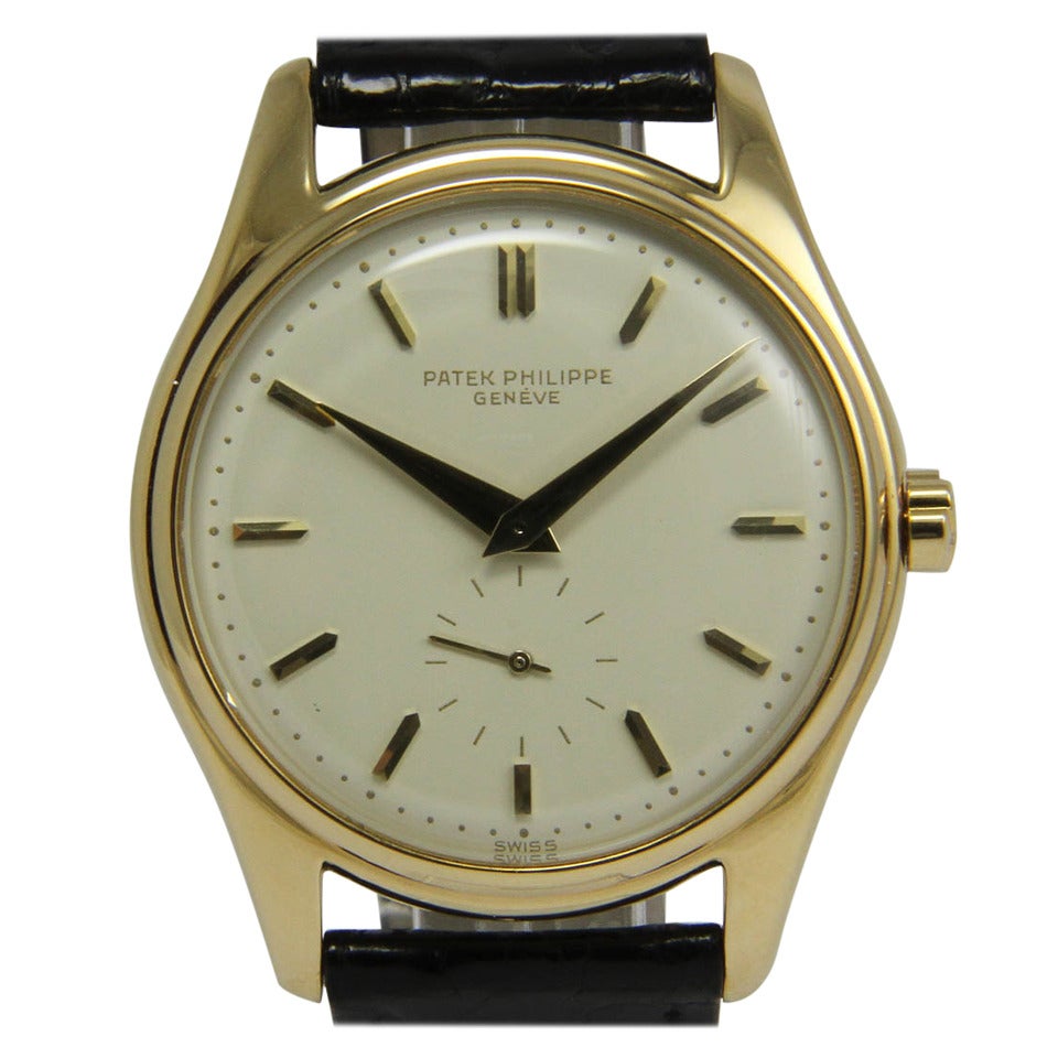 Patek Philippe Yellow Gold Calatrava Chronometer Wristwatch Ref. 2526 For Sale