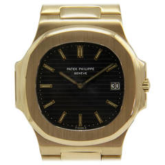 Vintage Patek Philippe Yellow Gold Nautilus Automatic Wristwatch Ref 3700