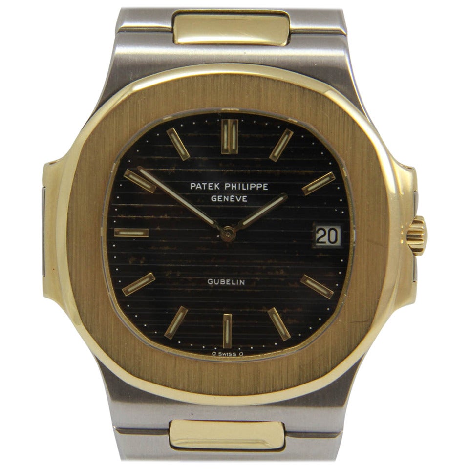 Patek Philippe Yellow Gold Nautilus Automatic Wristwatch Ref 3700 For Sale