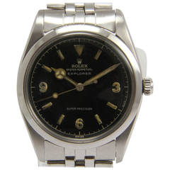 Vintage Rolex Stainless Steel Explorer Automatic Chronometer Wristwatch Ref 5504