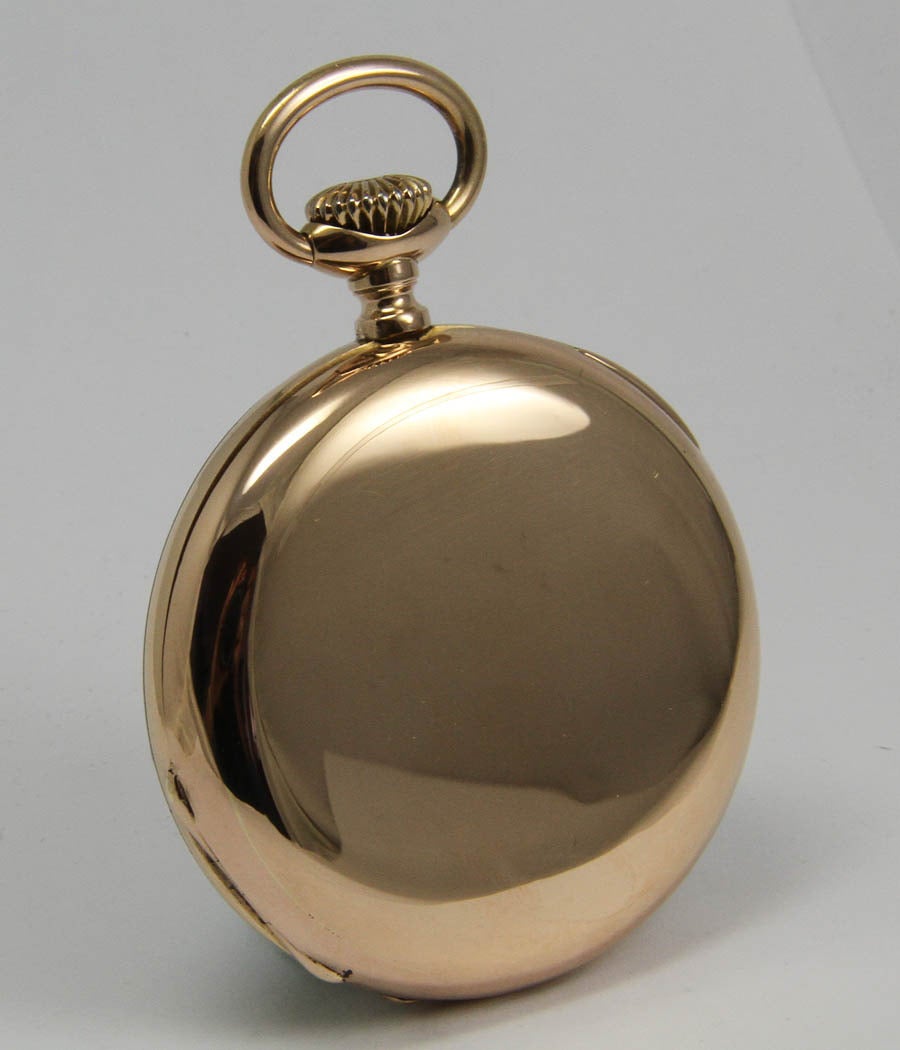 Patek Philippe & Cie. Geneve Yellow Gold Hunting Case Pocket Watch In Excellent Condition For Sale In Munich, Bavaria