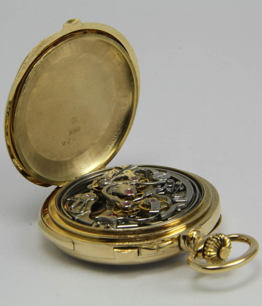 Gelbgold-Repeater-Taschenuhr mit geteiltem zweitem Chronographen von Patek Philippe für Damen oder Herren im Angebot