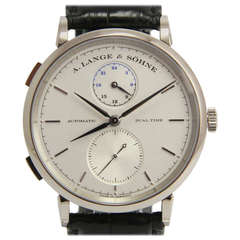 A. Lange & Sohne White Gold Saxonia Dual Time Wristwatch