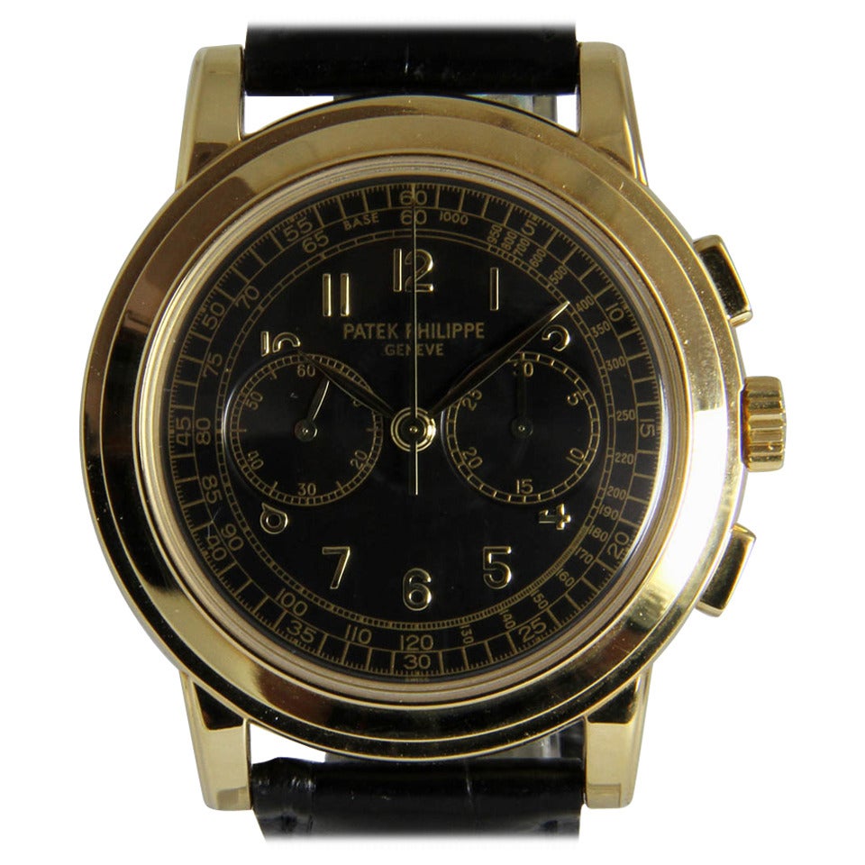 Patek Philippe Yellow Gold Grand Taille Wristwatch Ref 5070 J For Sale