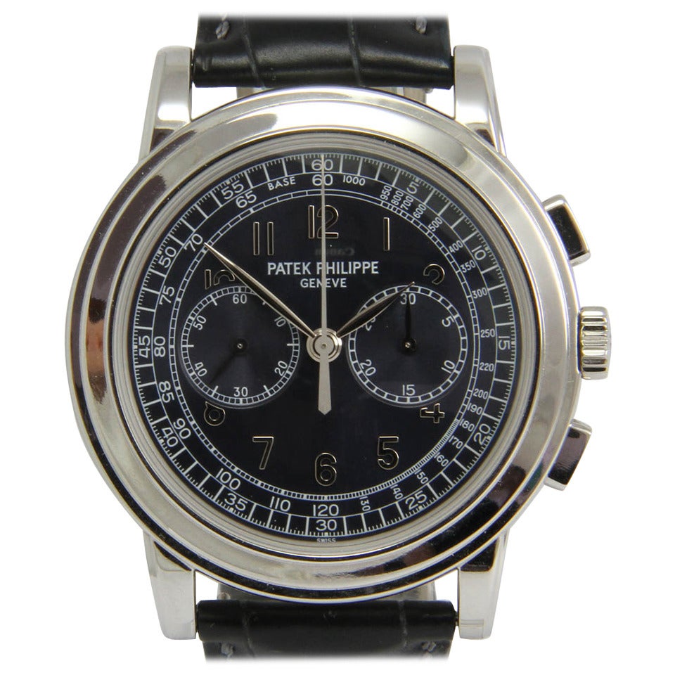 Patek Philippe Platinum Grand Taille Wristwatch Ref 5070 P For Sale