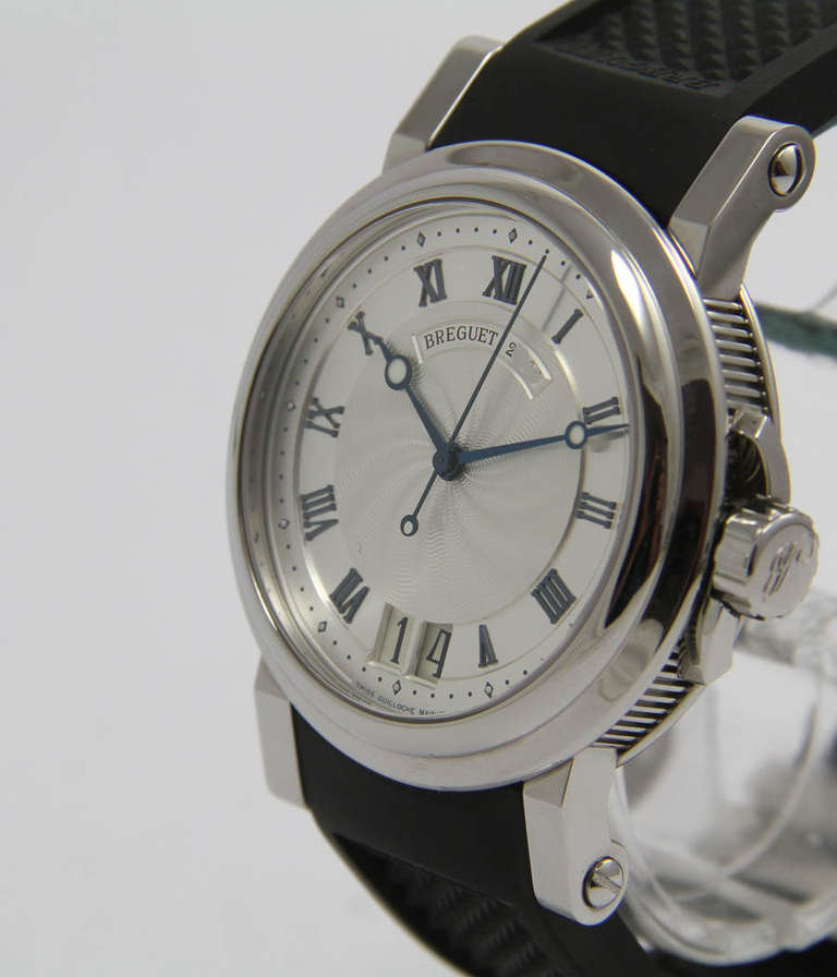 Breguet Stainless Steel Marine Wristwatch with Oversized Date Ref 5817 In Excellent Condition In Munich, Bavaria