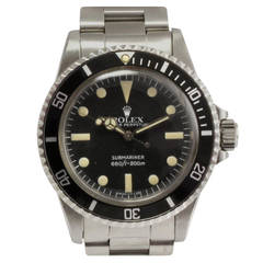 Vintage Rolex Stainless Steel Submariner Automatic Wristwatch Ref 5513