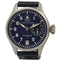 IWC Platinum Big Pilot Aviator's Wristwatch with Power Reserve and Date