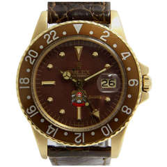 Rolex Yellow Gold GMT-Master Wristwatch Ref 1675 with UAE Dial circa 1972