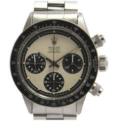Retro Rolex Stainless Steel Daytona Cosmograph Paul Newman Wristwatch Ref 6263