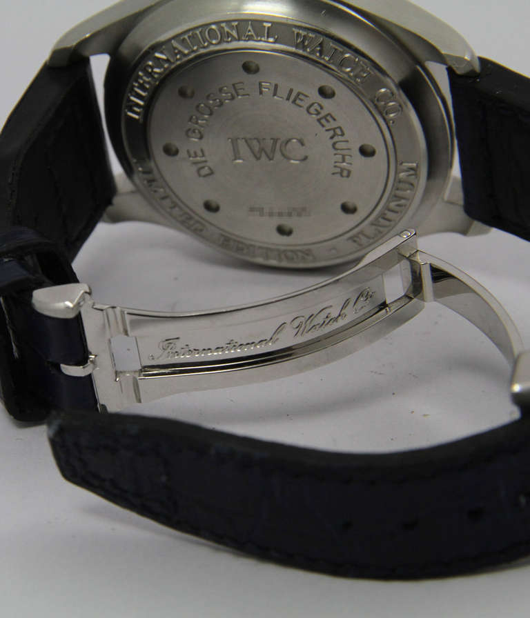 IWC Platinum Big Pilot Aviator's Wristwatch with Power Reserve and Date In Excellent Condition In Munich, Bavaria