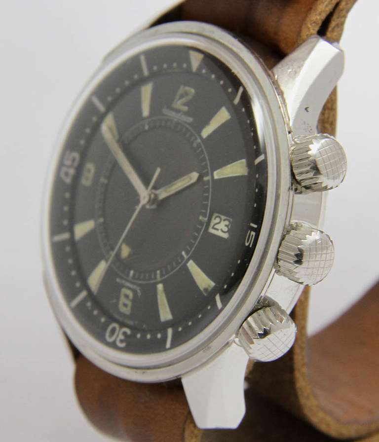 Jaeger-LeCoultre Stainless Steel Memovox Polaris Diver's Alarm Wristwatch In Good Condition In Munich, Bavaria