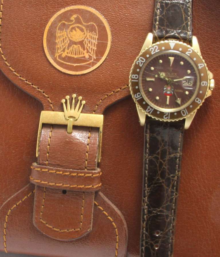 Rolex Yellow Gold GMT-Master Wristwatch Ref 1675 with UAE Dial circa 1972 3