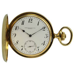 Antique Patek Philippe Yellow Gold Hunting Case Pocket Watch