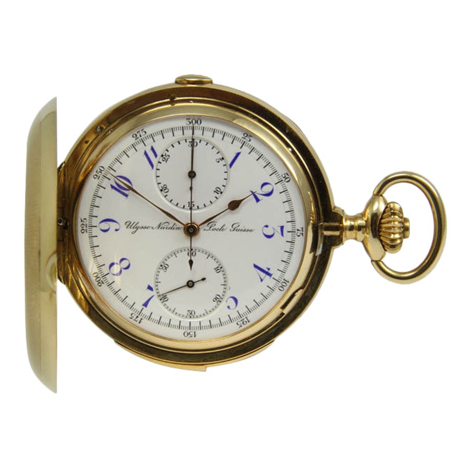 Ulysse Nardin Yellow Gold Pocket Watch For Sale