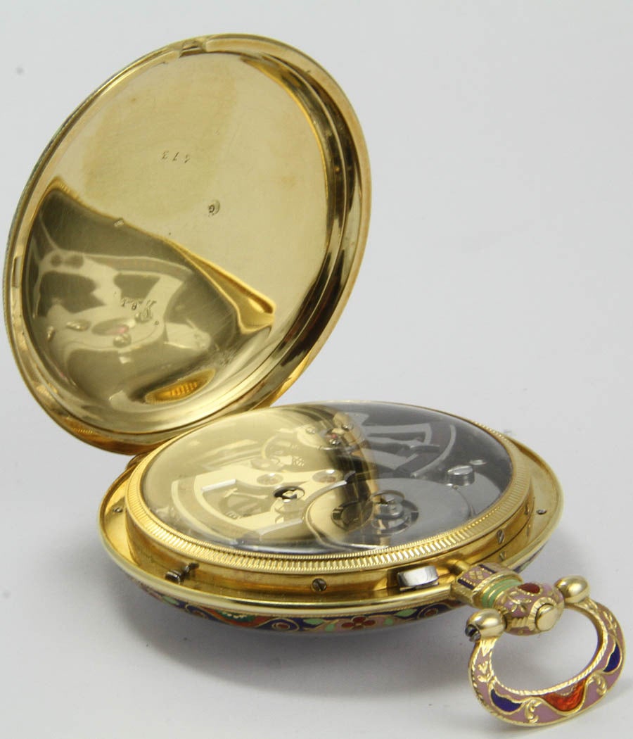 Bovet Fleurier Gelbgold-Taschenuhr im Angebot 1