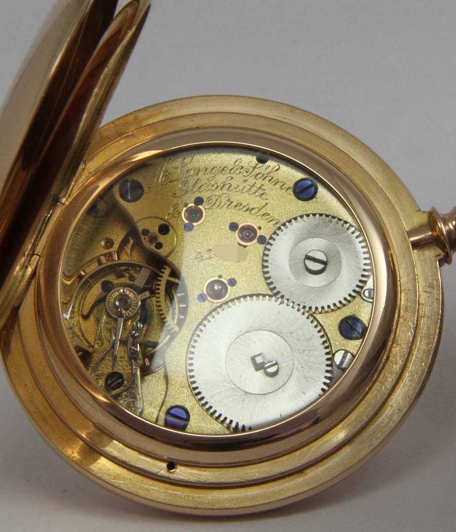 A. Lange & Söhne Rose Gold Hunter Pocket Watch For Sale 1