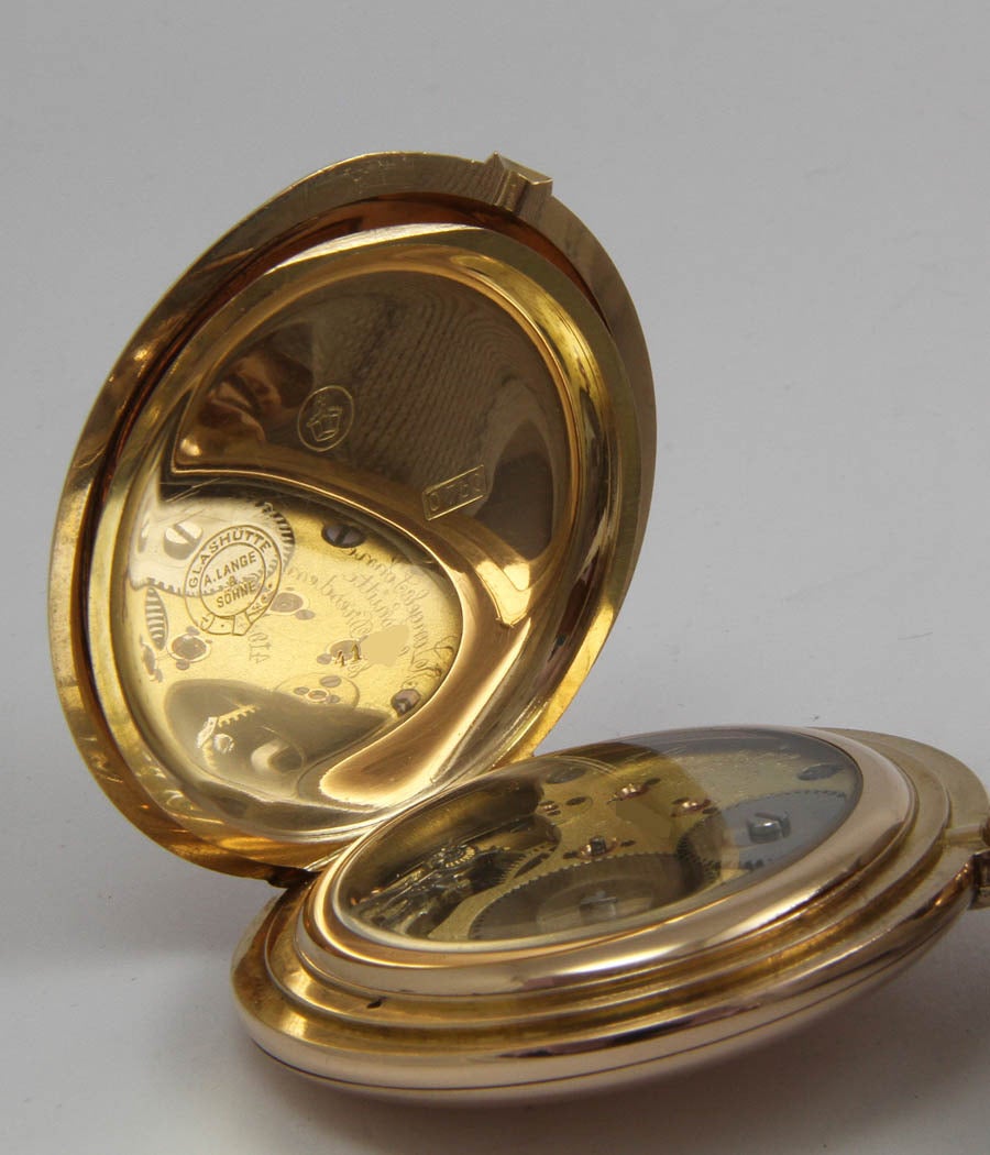 A. Lange & Söhne Rose Gold Hunter Pocket Watch For Sale 2