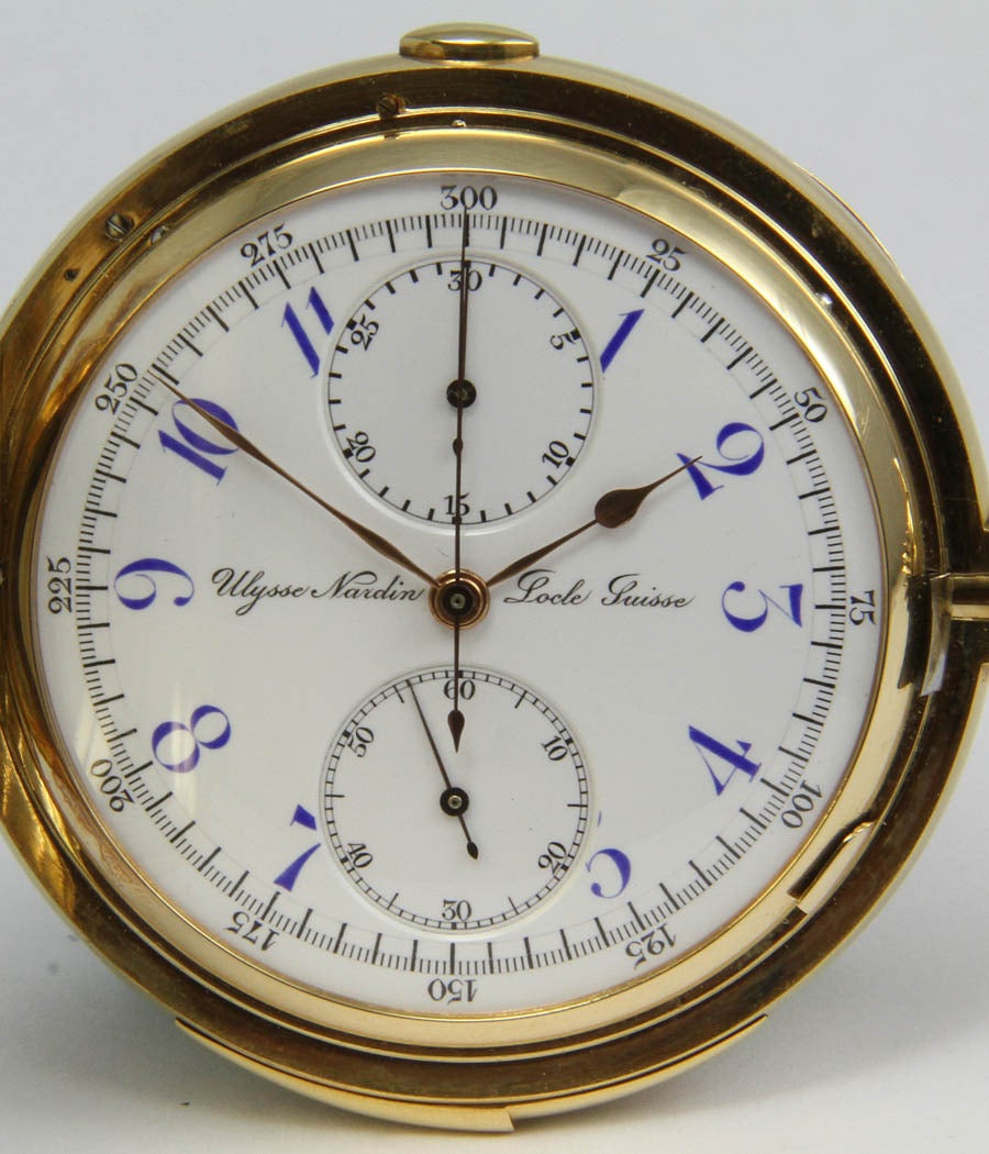 Taschenuhr

CASE 
yellow-gold, 56mm, 158gramm

MOVEMENT 
manual wind, chronograph

* 
rare and nice collector's item

very nice condition

1890