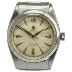 Retro Rolex Stainless Steel Explorer Sir Edmund Hillary Wristwatch Ref 6298