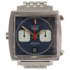 Vintage Heuer Stainless Steel Monaco Steve McQueen Automatic Wristwatch Ref 1133