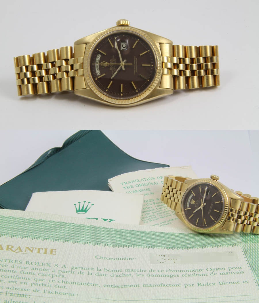 Rolex Yellow Gold Day Date Automatic Wristwatch Ref 1803 For Sale 1
