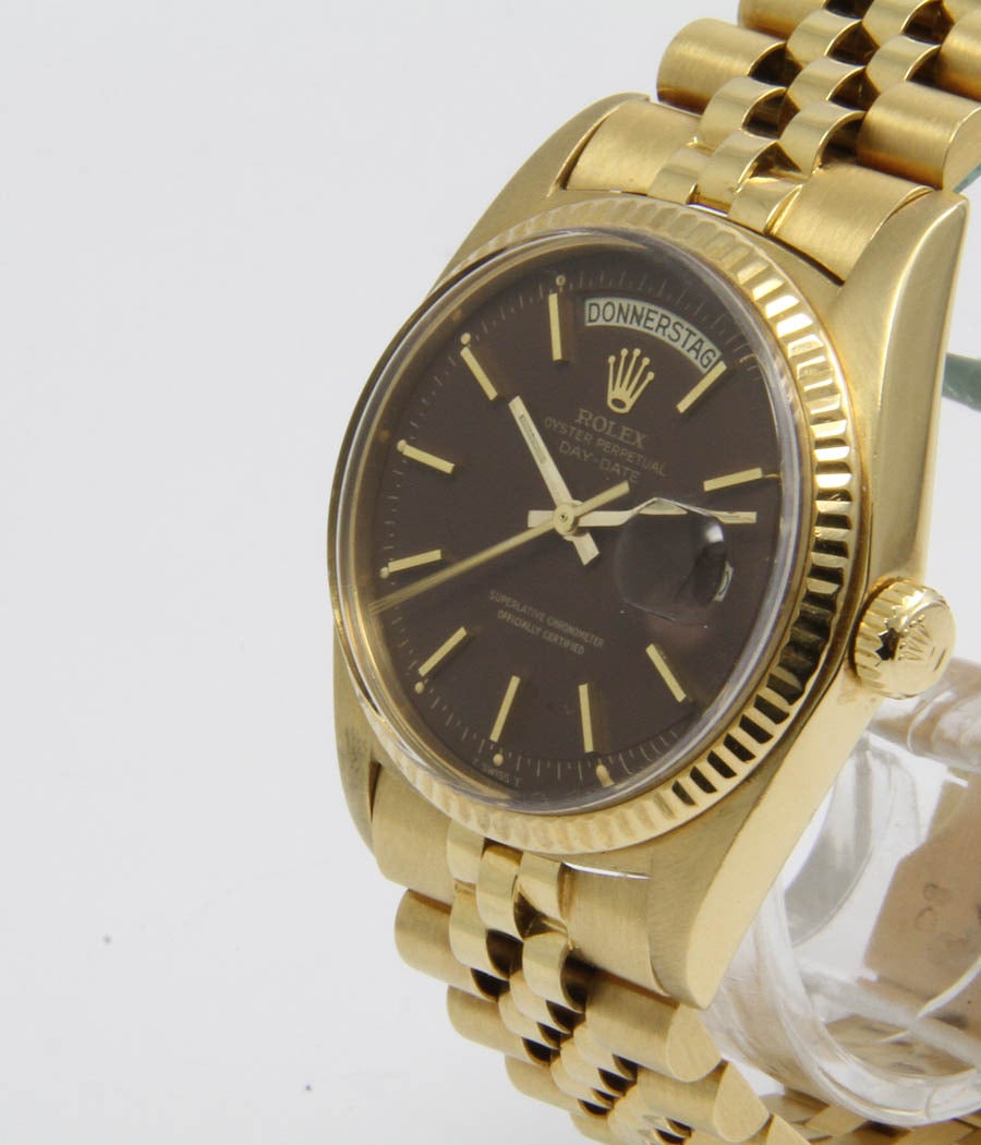 Rolex Yellow Gold Day Date Automatic Wristwatch Ref 1803 In Excellent Condition For Sale In Munich, Bavaria
