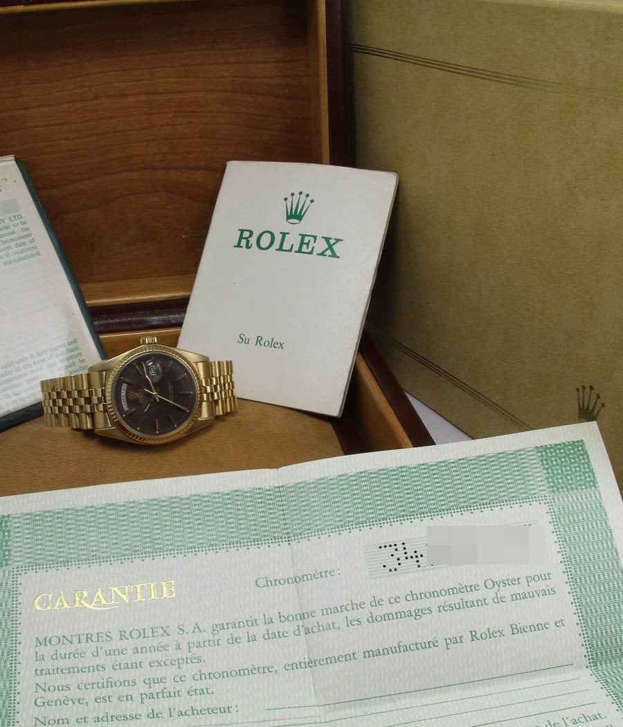 Rolex Yellow Gold Day Date Automatic Wristwatch Ref 1803 For Sale 2