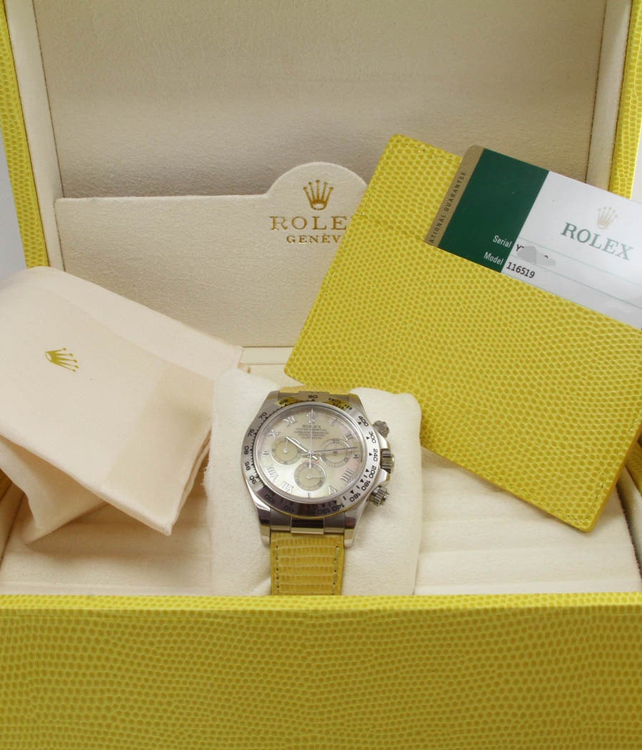 Rolex White Gold Daytona The Beach Wristwatch Ref 116519 In New Condition For Sale In Munich, Bavaria