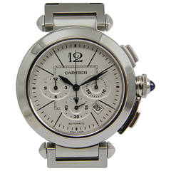 Cartier Stainless Steel Pasha Chronograph Wristwatch Ref CRW31 085M7