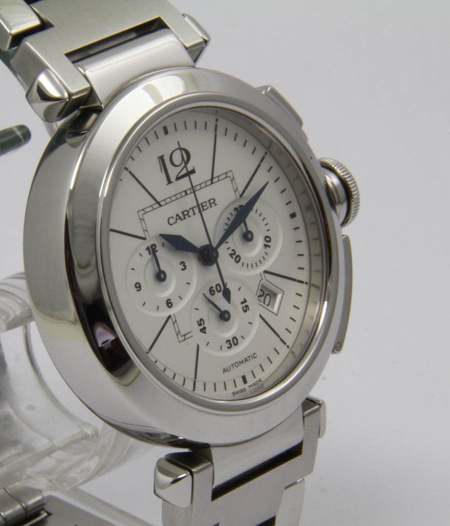 Cartier Stainless Steel Pasha Chronograph Wristwatch Ref CRW31 085M7