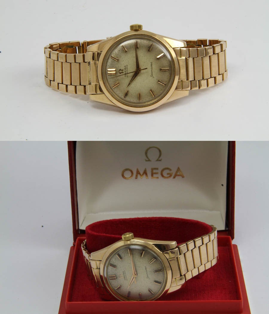 Women's or Men's Omega Rose Gold Seamaster Automatic Wristwatch Ref 2975 SC For Sale