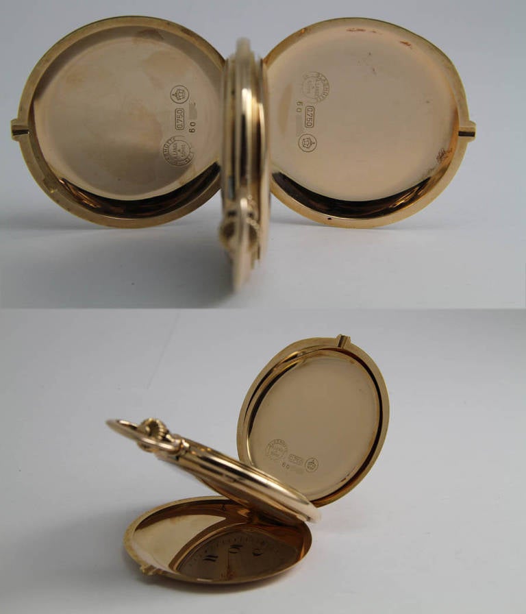 Men's A. Lange & Sohne Rose Gold Hunter Cased Pocket Watch circa 1908