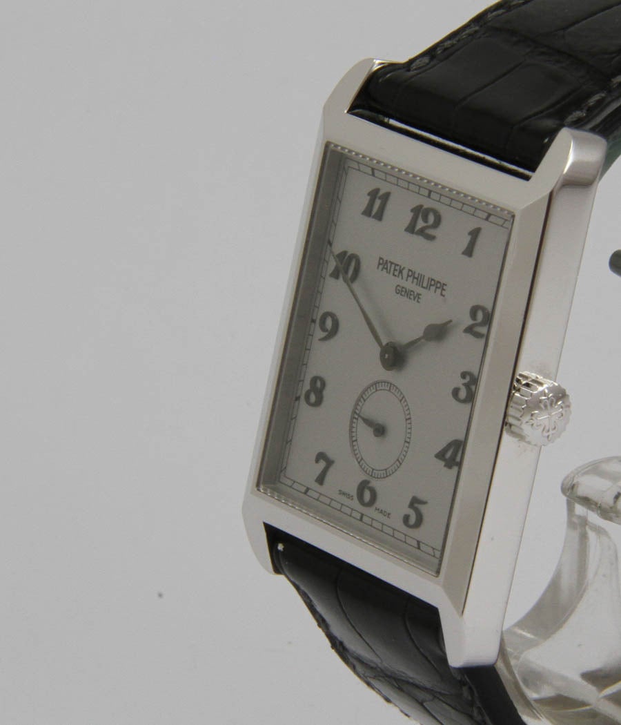 Patek Philippe White Gold Rectangulaire Wristwatch Ref 5109 J In Excellent Condition In Munich, Bavaria