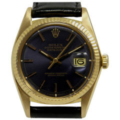 Rolex Yellow Gold Datejust Blue Star Wristwatch Ref 1601