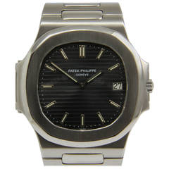 Vintage Patek Philippe Stainless Steel Nautilus Chronometer Wristwatch Ref 3700