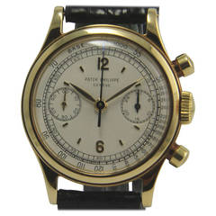 Retro Patek Philippe Yellow Gold Chronograph Wristwatch Ref 1463