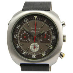 Used Longines Stainless Steel Conquest Chronograph Wristwatch circa 1970s