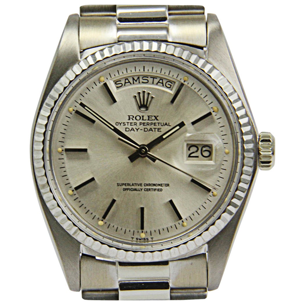 Rolex White Gold Day Date automatic Wristwatch Ref 1803 For Sale