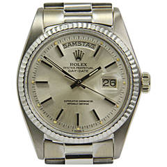 Retro Rolex White Gold Day Date automatic Wristwatch Ref 1803
