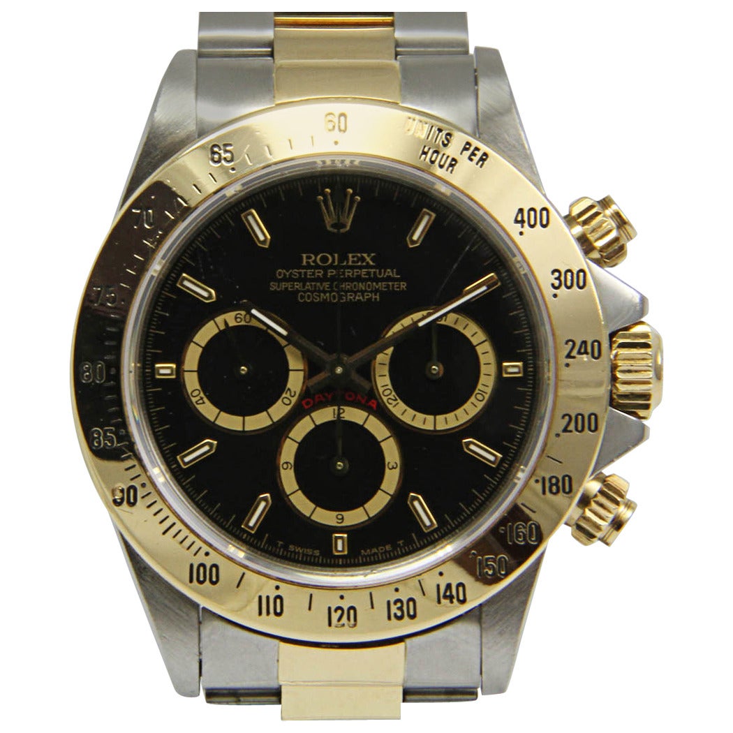 Rolex Yellow Gold Stainless Steel Daytona Automatic Wristwatch Ref 16523 For Sale