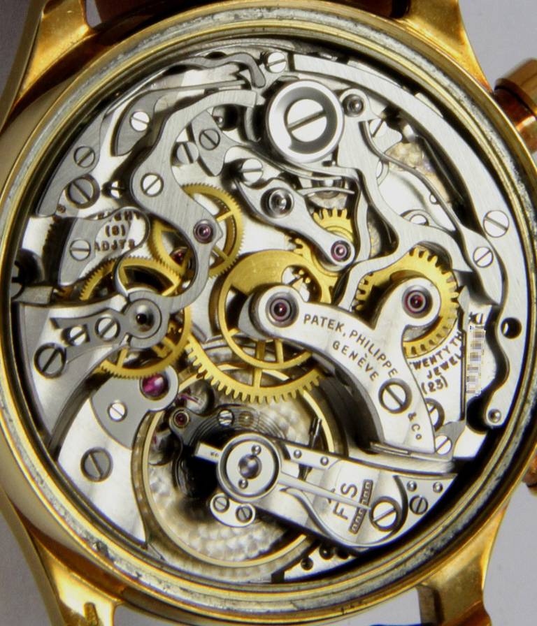 Patek Philippe Yellow Gold Chronograph Wristwatch Ref 1463 circa 1955 For Sale 1