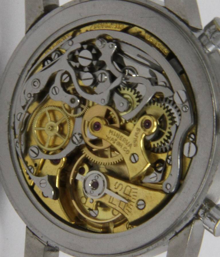 Minerva Stainless Steel Chronograph Wristwatch 2
