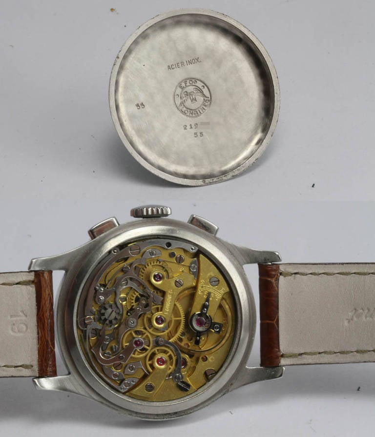 Men's Longines Stainless Steel Chronograph Wristwatch circa 1950s