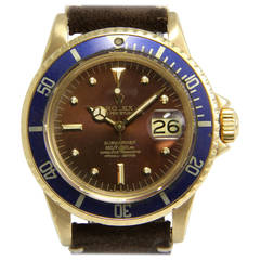 Vintage Rolex Yellow Gold Submariner Wristwatch Ref. 1680 circa 1978