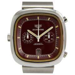 Heuer Stainless Steel Silverstone Chronograph with Date Wristwatch circa 1974
