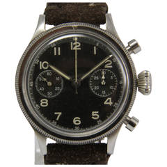 Retro Breguet Stainless Steel Aeronavale Aviator's Chronograph Wristwatch circa 1960s