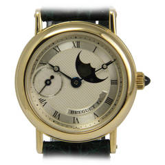 Vintage Breguet Lady's Yellow Gold Classique Automatic Wristwatch with Moon Phases